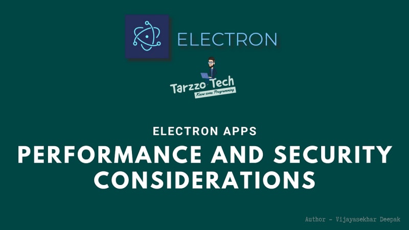 Electron 앱에 대한 성능 및 보안 고려 사항