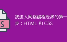 我进入网络编程世界的第一步：HTML 和 CSS