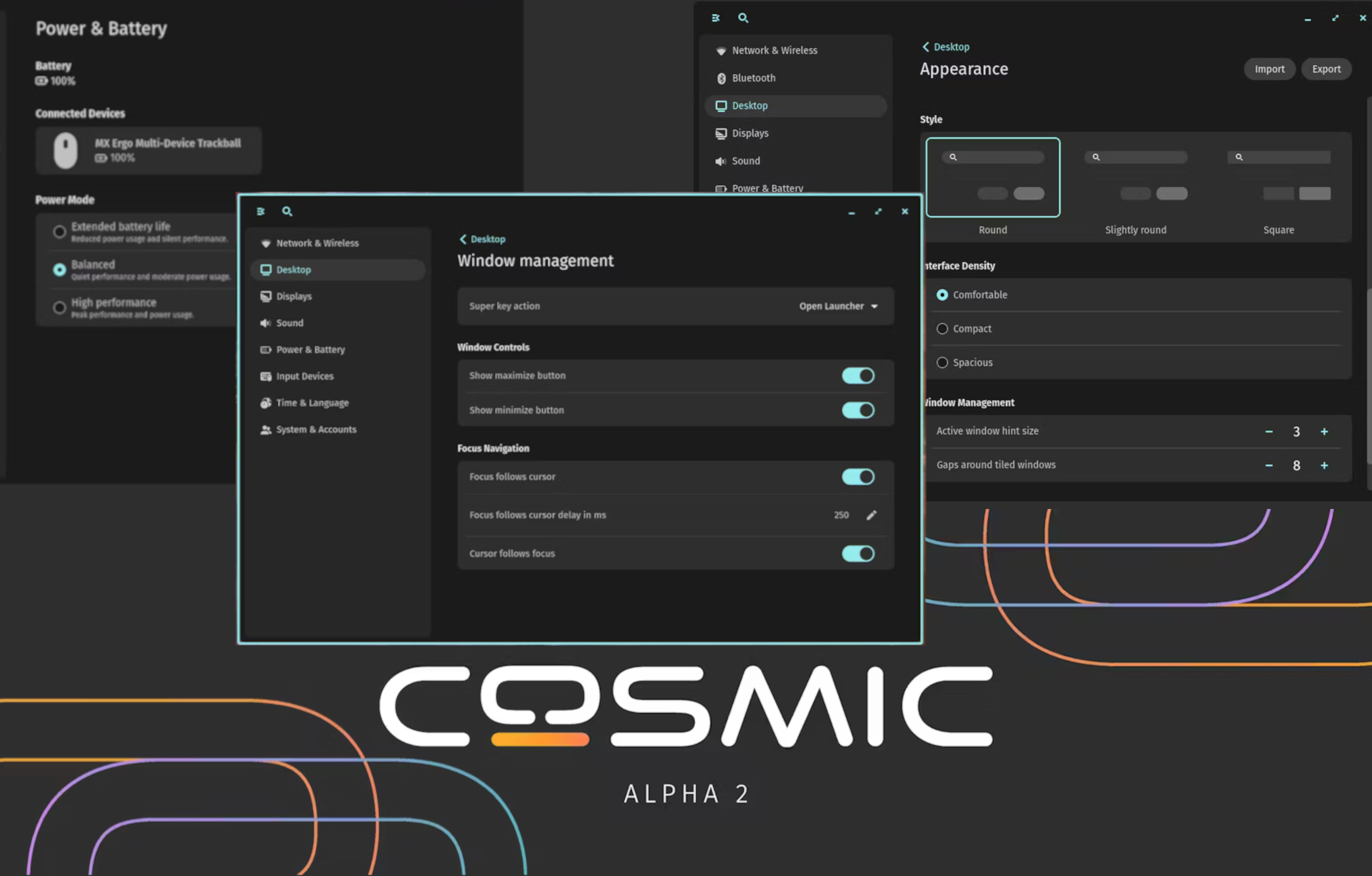 新しい Cosmic DE Alpha 2 アップデートでは、System76 Linux デスクトップのアプリと設定の改善に加えて、多数のカスタマイズ オプションが追加されています