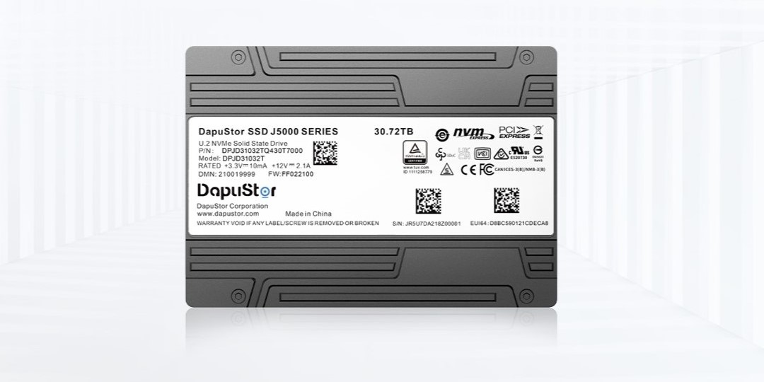 大普微推出 J5000 系列 30.72 \\ 61.44 TB 大容量 QLC 企业级固态硬盘