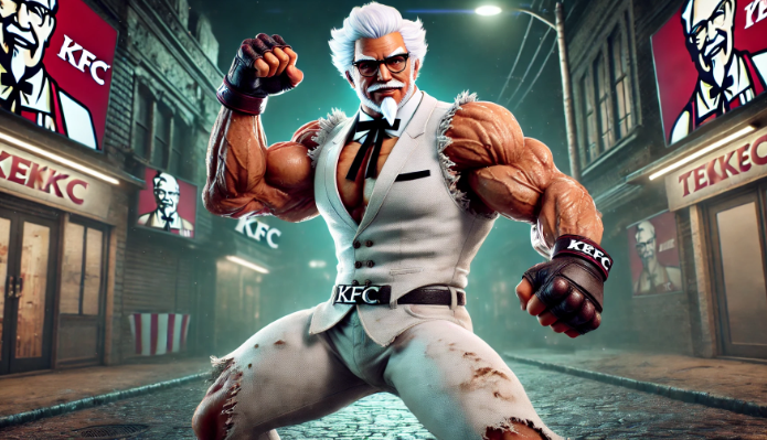 Le rêve du colonel Sanders de Tekken frit par KFC