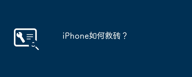 iPhone如何救砖?
