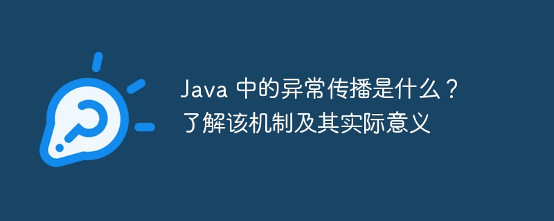 Java 中的异常传播是什么？了解该机制及其实际意义（实际意义.异常.机制.传播.Java...）