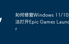 如何修复Windows 11/10无法打开Epic Games Launcher
