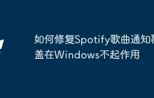 如何修复Spotify歌曲通知覆盖在Windows不起作用