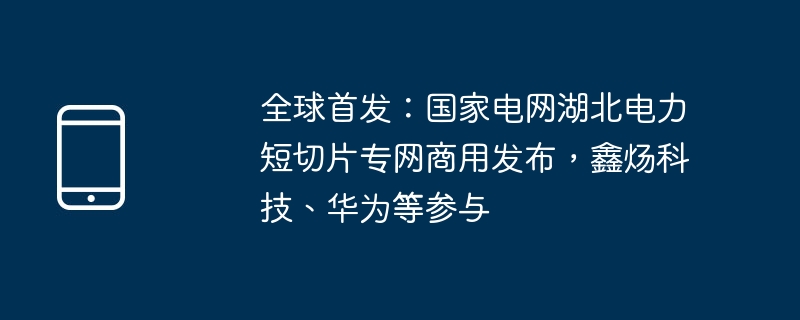 全球首发：国家电网湖北电力短切片专网商用发布，鑫炀科技、华为等参与
