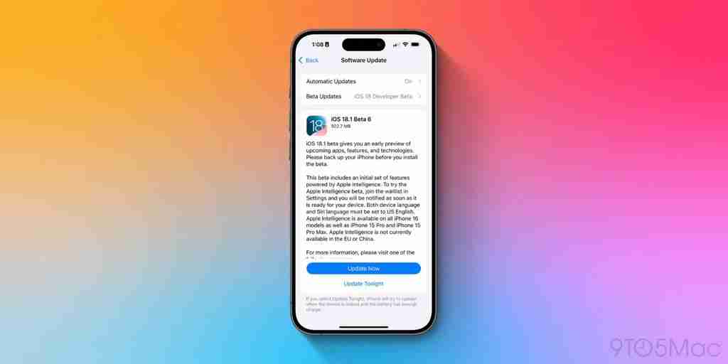 苹果 iOS / iPadOS 18.1 开发者预览版 Beta 6 发布:优化群组通知、新增应用动画、Apple Music 可分享音乐至 TikTok