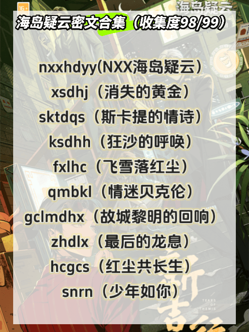 未定事件簿海岛疑云密文 未定事件簿海岛疑云密文合集