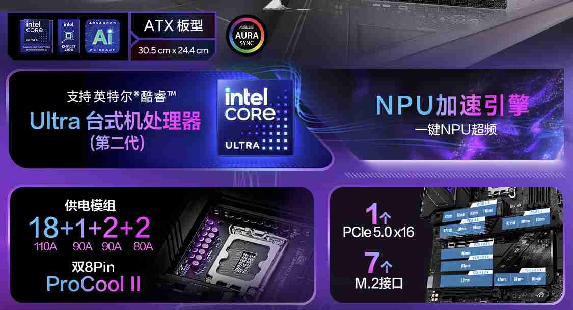 华硕发布 14 款 Z890 主板,最高 24+1+2+2 相供电设计