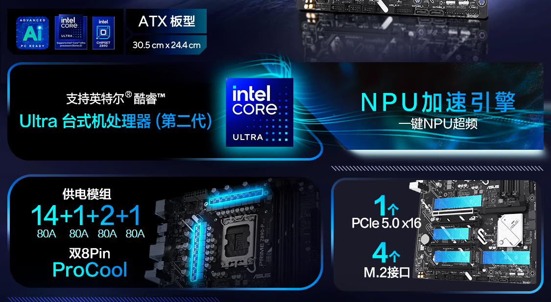 华硕发布 14 款 Z890 主板,最高 24+1+2+2 相供电设计