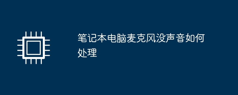笔记本电脑麦克风没声音如何处理