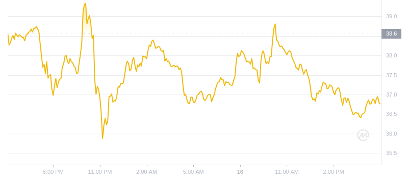 2024년 10월 16일 Ordi Coin 가격