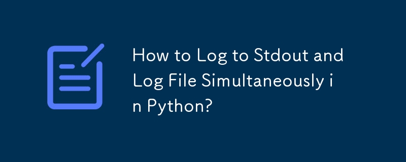 Comment se connecter simultanément à la sortie standard et au fichier journal en Python ?