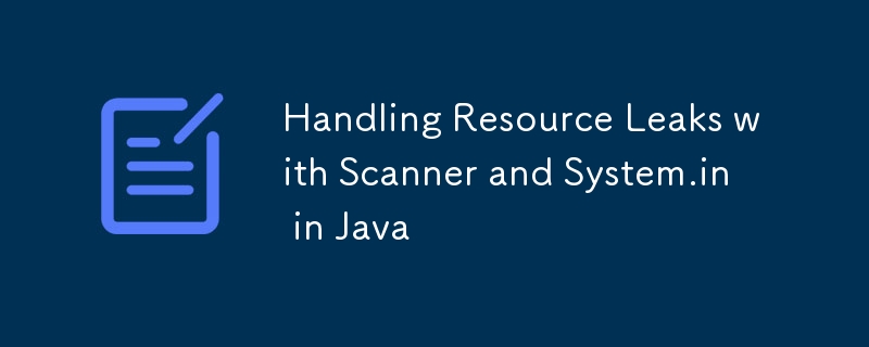 Handling Resource Leaks with Scanner and System.in in Java