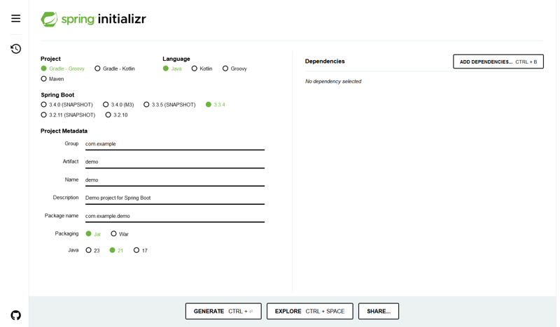 Verwenden Sie Java Spring Boot, um ein Gradle-Projekt anzumelden