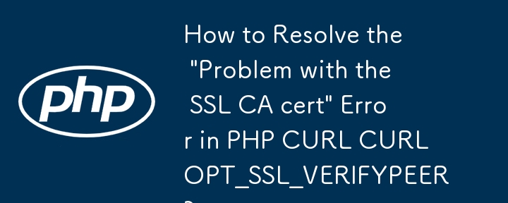 如何解決 PHP CURL CURLOPT_SSL_VERIFYPEER 中的「SSL CA 憑證問題」錯誤？