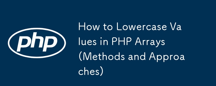 So schreiben Sie Werte in PHP-Arrays klein (Methoden und Ansätze)