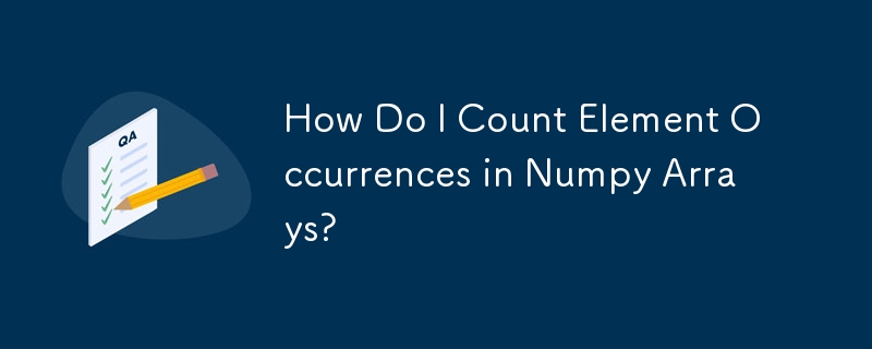 Numpy 配列内の要素の出現をカウントするにはどうすればよいですか?