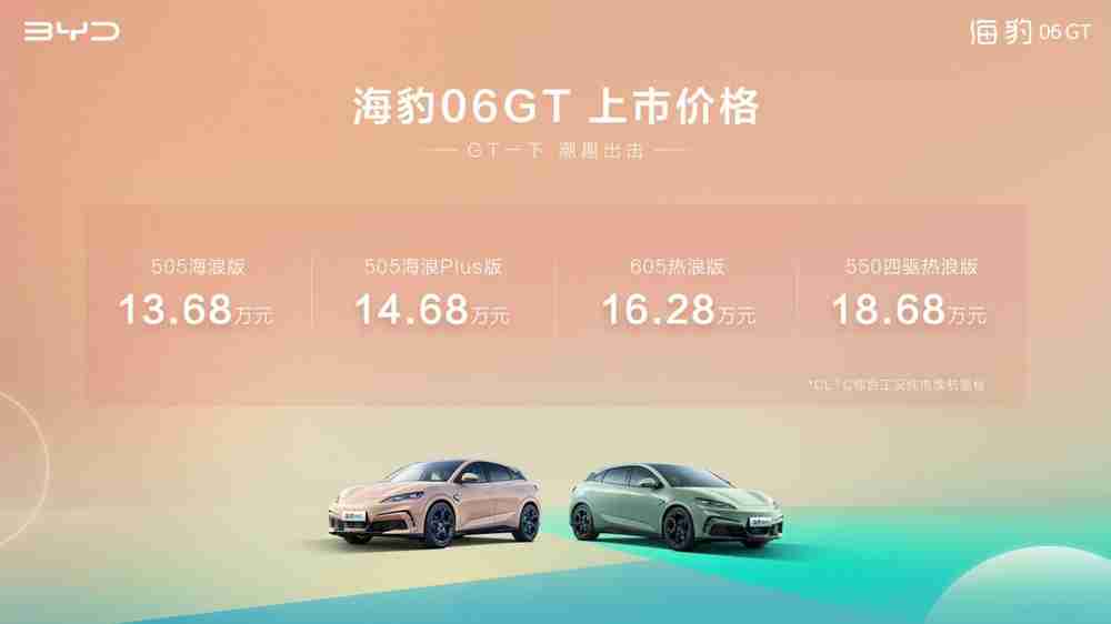 e平台3.0 Evo全面赋能、超100项全系标配，比亚迪海豹06GT正式上市13.68万元起