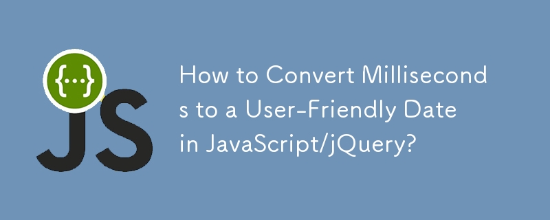 How to Convert Milliseconds to a User-Friendly Date in JavaScript/jQuery?