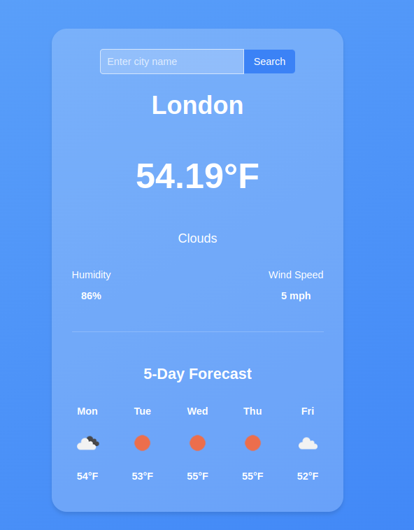 So erstellen Sie eine Wetter-App in React