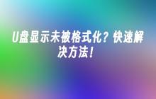 U盘显示未被格式化？快速解决方法！