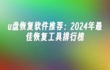 u盘恢复软件推荐：2024年最佳恢复工具排行榜
