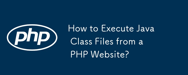 How to Execute Java Class Files from a PHP Website?