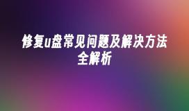 修复u盘常见问题及解决方法全解析