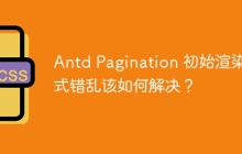 Antd Pagination 初始渲染样式错乱该如何解决?