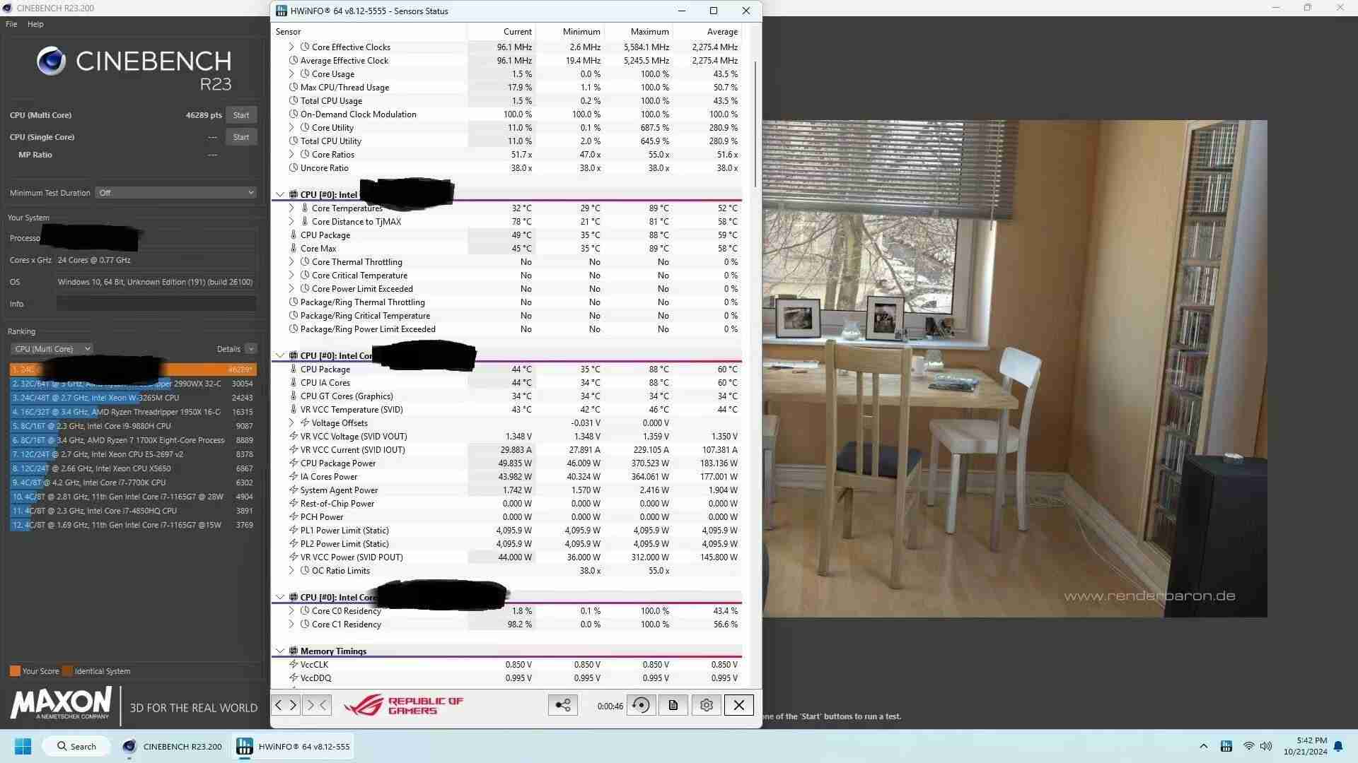 英特尔酷睿 Ultra 9 285K 处理器 364W 极限跑分:Cinebench R23 多核比 14900KS 高 8.5%