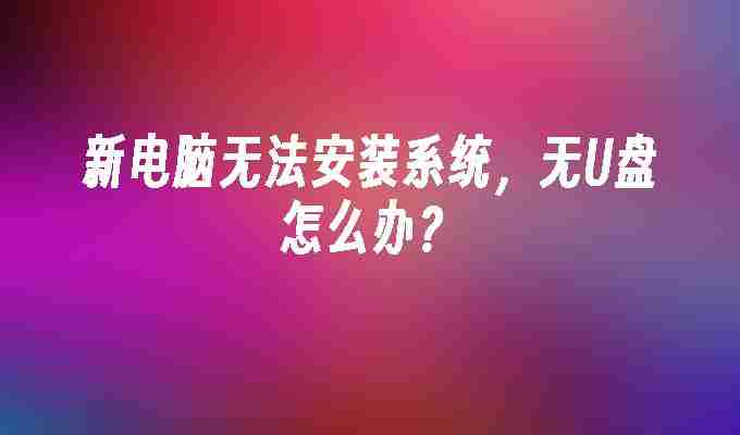 新电脑无法安装系统，无U盘怎么办？