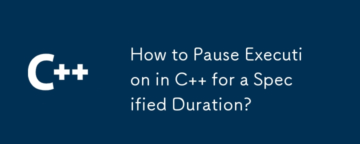 How to Pause Execution in C   for a Specified Duration?