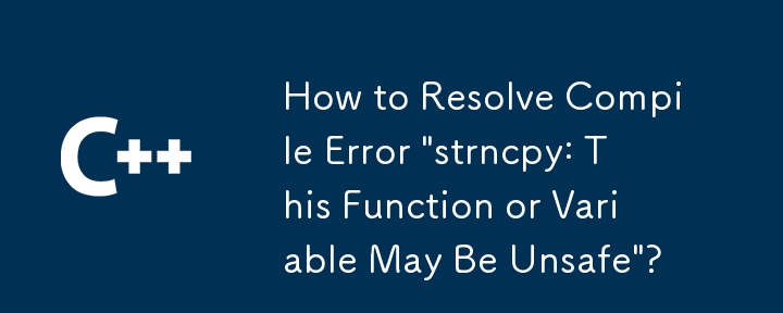 How to Resolve Compile Error \