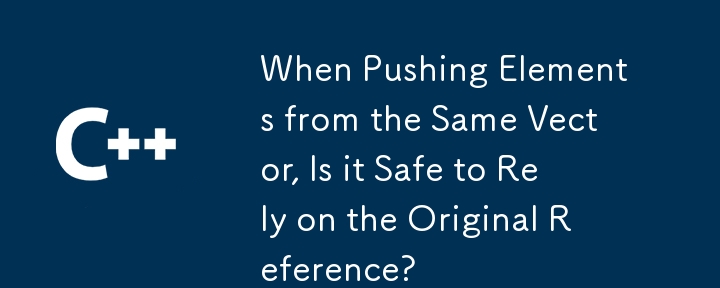 同じベクトルから要素をプッシュする場合、元の参照に依存しても安全ですか?