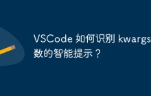 VSCode 如何识别 kwargs 参数的智能提示？
