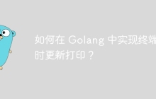 如何在 Golang 中实现终端实时更新打印？