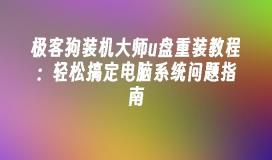 极客狗装机大师u盘重装教程：轻松搞定电脑系统问题指南