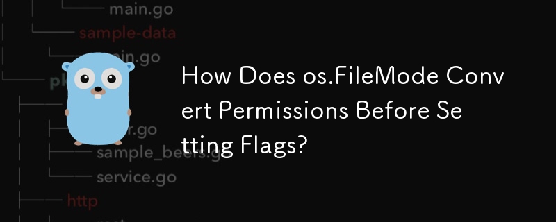 Wie konvertiert os.FileMode Berechtigungen, bevor Flags gesetzt werden?