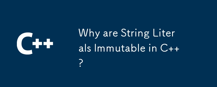 Why are String Literals Immutable in C  ?