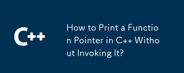 How to Print a Function Pointer in C   Without Invoking It?