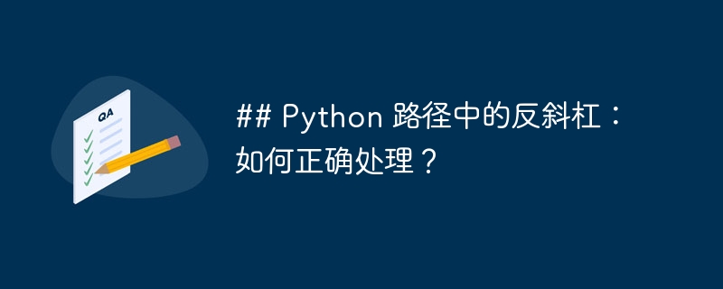 ## python 路径中的反斜杠：如何正确处理？