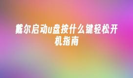戴尔启动u盘按什么键轻松开机指南