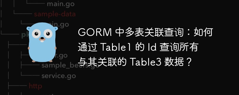 gorm 中多表关联查询：如何通过 table1 的 id 查询所有与其关联的 table3 数据？