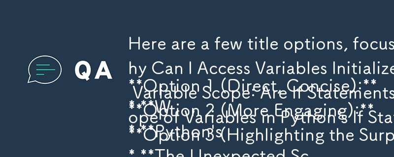 以下是幾個標題選項，重點關注問題格式並突出要點：

**選項 1（直接、簡潔）：**
* **為什麼我可以存取 I 以外的 If 語句中初始化的變數