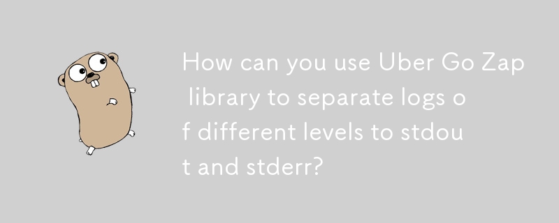 Wie können Sie die Uber Go Zap-Bibliothek verwenden, um Protokolle verschiedener Ebenen in stdout und stderr zu trennen?