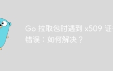 Go 拉取包时遇到 x509 证书错误：如何解决？
