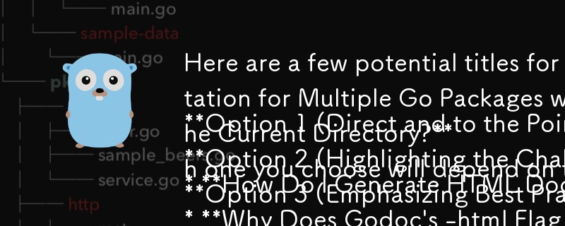 Here are a few potential titles for your article, focusing on the question format:

Option 1 (Direct and to the Point):

* How Do I Generate HTML Documentation for Multiple Go Packages with Godoc?

Op