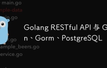 Golang RESTful API 与 Gin、Gorm、PostgreSQL
