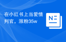 在小红书上当爱情判官，涨粉35w+